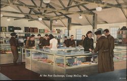 At the Post Exchange, Camp McCoy Postcard