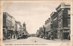 Davis Street Looking East From Bruce's Drug Store Postcard