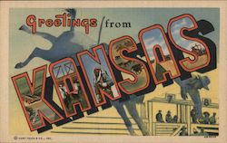 Greetings from Kansas, Rodeo Postcard Postcard Postcard