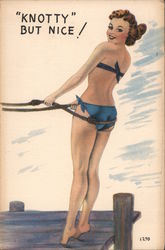 Knotty But Nice! Bathing Beauty Postcard