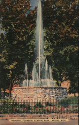 Memorial Fountain Central Park Postcard