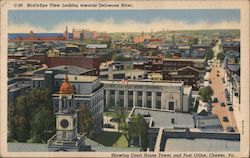 Bird's-Eye View Looking towards Delaware River Postcard