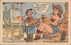 Beauties Of The Far West Does It Bother You To Have Somebody Watch While You Paint? Comic By Reg Manning Artists Postcard Postca Postcard