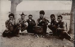 Six Native Men Having a Meal - N37 South Africa Postcard Postcard Postcard