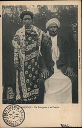 Un Bourgeois Et Sa Femme Anjouan Africa Postcard Postcard Postcard