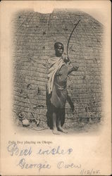 Zulu Boy Playing on Okopo Postcard