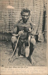 Old Zulu Man and His Pipe Postcard