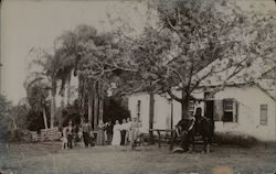 Family Outside House - Brazil, Guatemala? Postcard