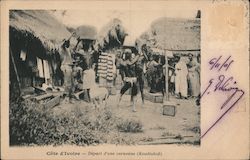 Cote d'Ivoire - Depart d'une Caravane (Koudiokofi) Postcard