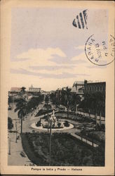 Fuente de la India y Paseo del Prado Havana, Cuba Postcard Postcard Postcard