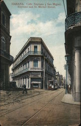 Habana. Calle Neptuno y San Miguel Neptuno and St. Michel Street Postcard