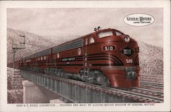 6000 HP Diesel Locomotive, General Motors Locomotives Postcard Postcard Postcard