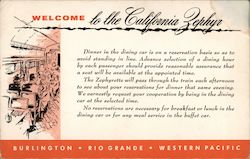 Welcome to the California Zephyr Postcard