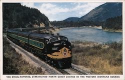 North Coast Limited in the Western Montana Rockies Railroad (Scenic) Postcard Postcard Postcard