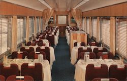 Dining Car on Southern Pacific's new "Shasta Daylight." Postcard