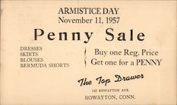 Armistice Day Penny Sale, The Top Drawer Rowayton, CT Postcard Postcard Postcard