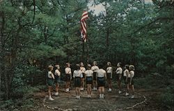 Salute to the Flag at Girl Scout Camp Edey Bayport, NY Postcard Postcard Postcard