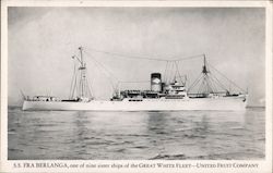 SS Fra Berlanga, Great White Fleet - United Fruit Company Boats, Ships Postcard Postcard Postcard