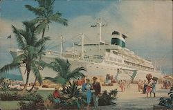 Cruise Ship at Dock in Venezuela South America Postcard Postcard Postcard