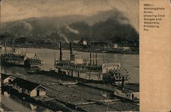 Monongahela River, Showing Coal Barges and Steamers Postcard