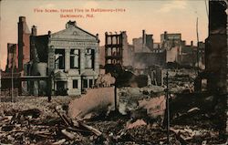 Fire Scene, Great Fire in Baltimore - 1904 Maryland Postcard Postcard Postcard