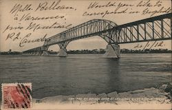 Can Pac Ry. Bridge Over St. Lawrence River Ontario Canada Postcard Postcard Postcard