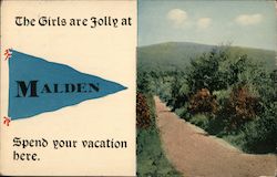 The girls are jolly at Malden Postcard