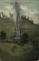 Flowing Well in Roane County Oil Field Spencer, WV Postcard Postcard Postcard