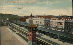 B & O Depot and Train Sheds Wheeling, WV Postcard Postcard Postcard