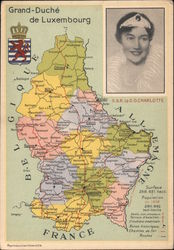 Grand Duchy of Luxembourg Maps Postcard Postcard Postcard