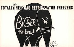 Totally New Gas Refrigerator-Freezers, Bigger than Ever: GAS Miracle Postcard