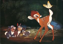 Bambi and the Butterfly Disney Postcard Postcard Postcard