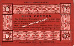 Kiss Coupon Comic Postcard Postcard Postcard