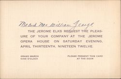 Jerome Elks Correspondence Card Postcard