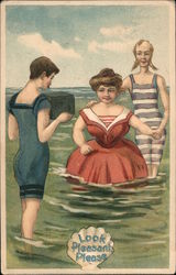 Look Pleasant Please, A Man and Woman Have Their Picture Taken By Second Man in the Water Postcard