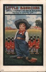 Little Breeches Says, I Want to be a Soldier When I Grow Up Wall Postcard Postcard Postcard