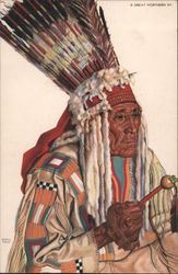 PORTRAIT OF "ANGRY BULL" INDIAN OF BLACK FOOT NATION Native Americana Postcard Postcard Postcard