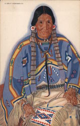 Julia-Wades-in-the-Water -- Blackfeet Indian woman Native Americana Winolo Postcard Postcard Postcard