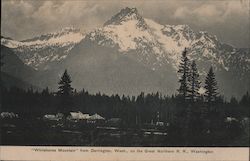 Whitehorse Mountain from Darrington, Washington on the Great Northern Railroad Railroad (Scenic) Postcard Postcard Postcard