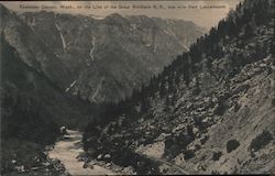 Tumwater Canyon, WA on the Great Northern Railroad Line Railroad (Scenic) Postcard Postcard Postcard