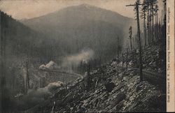 Great Northern Railroad Train entering Horseshoe Tunnel, Washington State Railroad (Scenic) Postcard Postcard Postcard