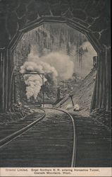 Great Northern Railroad entering Horseshoe Tunnel, Cascade Mountains, Washington Postcard