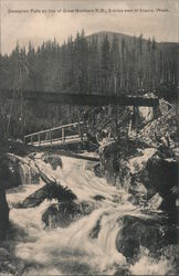 Deception Falls, WA on the Great Northern Railroad Line Railroad (Scenic) Postcard Postcard Postcard