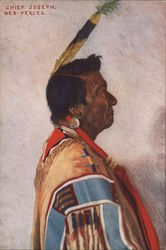 Chief Joseph. Nez-Perces. - Painting of Chief Joseph Native Americana Postcard Postcard Postcard