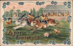 A Joyful Eastertide With Bunnies Postcard Postcard Postcard