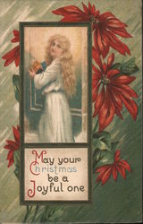 Angel Surrounded by Flowers, May Your Christmas be a Joyful One Angels Postcard Postcard Postcard