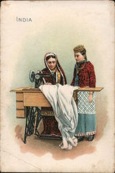 Indian Women Sewing Advertising Trade Card Trade Card Trade Card