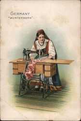 German Sewing Maching Advertising Postcard Trade Card Trade Card