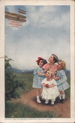 Four Children Look at Sign "Humphrey's Witch Hazel Oil (Compound) Postcard