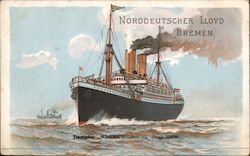 Norddeutscher Lloyd Bremen, Dampfer "Bremen" den 15 June 1904 Steamers Postcard Postcard Postcard